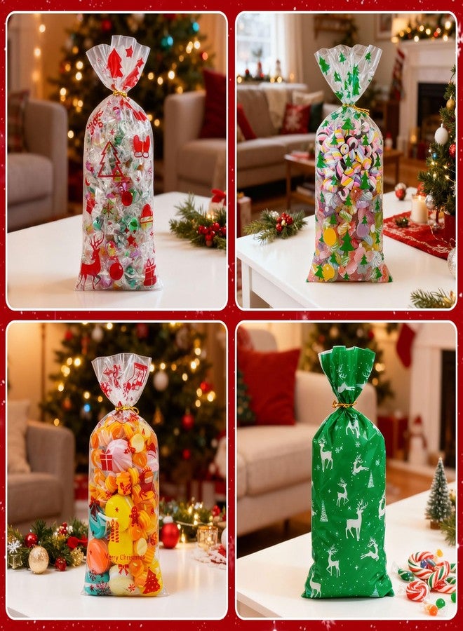 Yixiang 120 PCS Christmas Cellophane Goody Bags Assortment for Holiday Treats, Christmas Party Favors, Cello Candy Bags, Goodie Bags for Party Supplies - Image 5